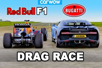 Автобаттл: болид Формулы 1 против Bugatti Chiron (ВИДЕО)