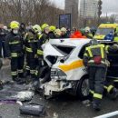 На западе Москвы столкнулись девять автомобилей (ВИДЕО)